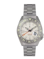 Nautis Global Dive Watch w/Date - Bracelet - White