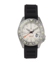Nautis Global Dive Watch w/Date - Rubber-Strap - White