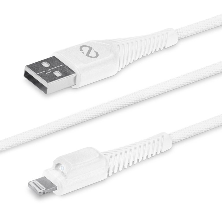 Braided LED MFI USB Charge/Sync Cable 4ft