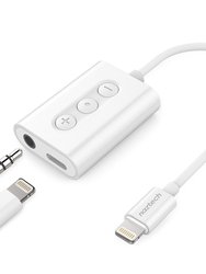 MFI Lightning To 3.5mm Audio + Charging Adapter Whit