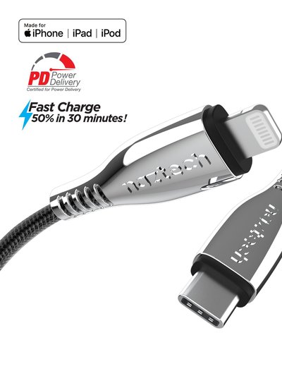 Naztech Naztech Titanium USB-C To Lightning Braided Cable 6ft product