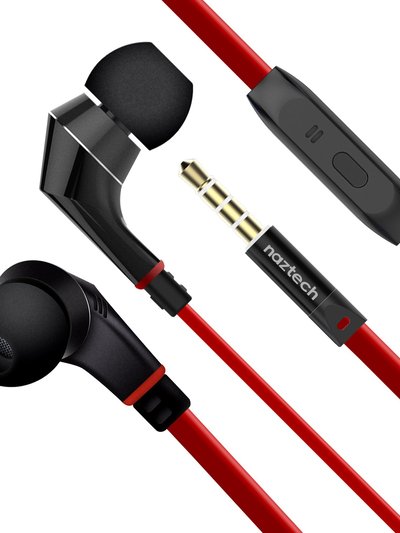Naztech NX80 Stereo Earphones With Mic 3.5mm - Red/Black product