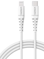 PD MFI Lightning To USB-C Cable 6ft White