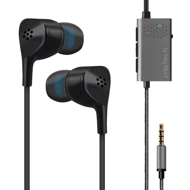 X1ANC Active Noise Cancelling Earphones 3.5mm Black - Black