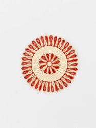 Handwoven Seagrass Placemat | Trivet | Red | 16"