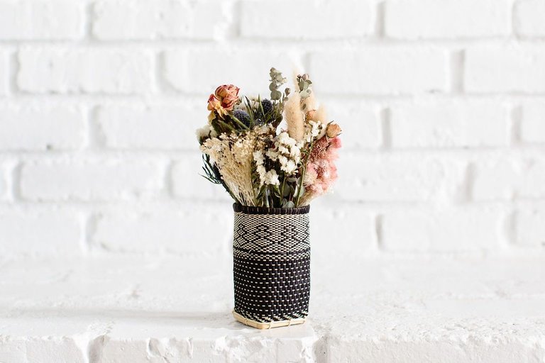 Pencil Holder | Desk Organizer | Woven Basket - Charcoal