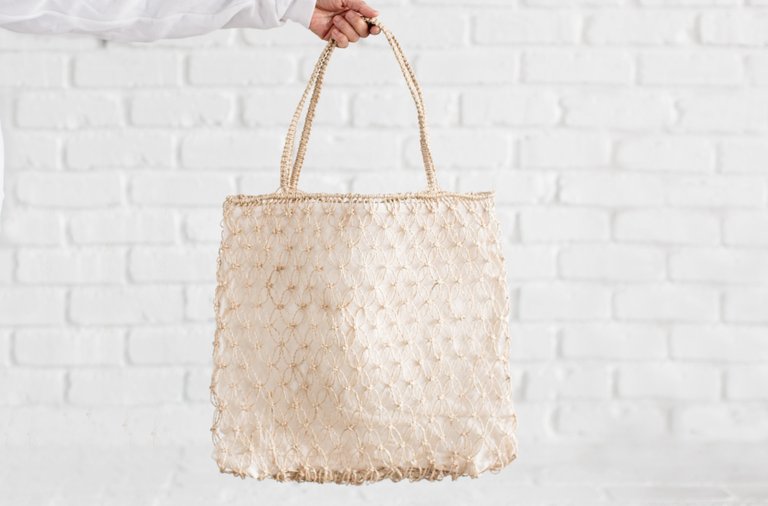 Sphere Jute Tote - White