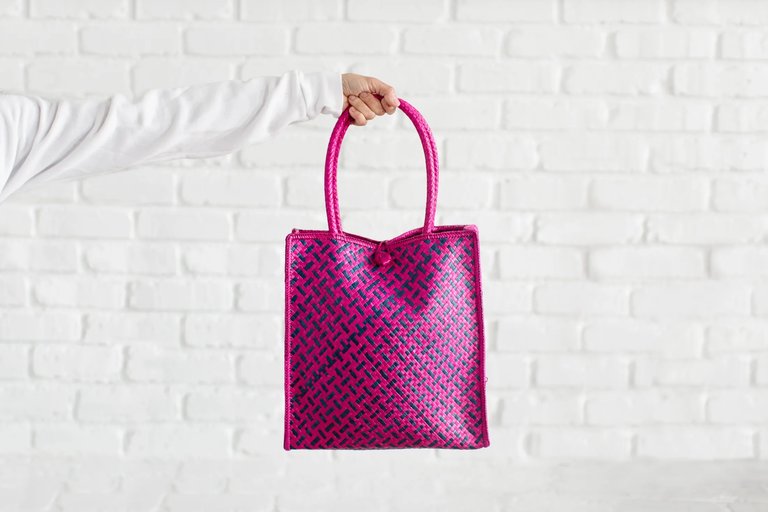 Thip Handwoven Market Tote - Pink