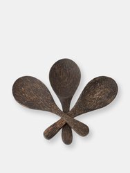 Wooden Palm Spoon - Brown with palm wood pattern