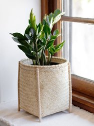 Woven Basket with Stand - All Natural