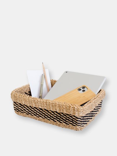 NEEPA HUT Woven Catchall Storage Tray | Stripe Noir product