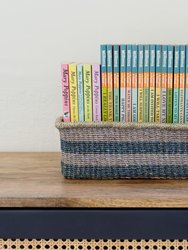 Woven Catchall Storage Tray - Blue, Grey