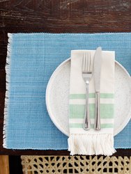Woven Cotton Dining Placemat - Pastel Blue