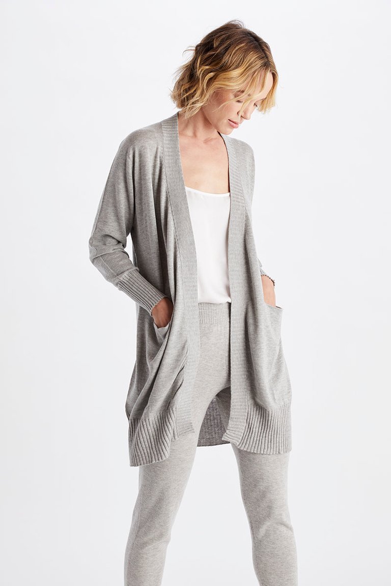 Sloane Open Wrap Sweater - Light Grey