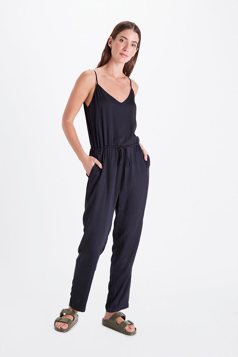 Sydney Drawstring Jumpsuit - Black