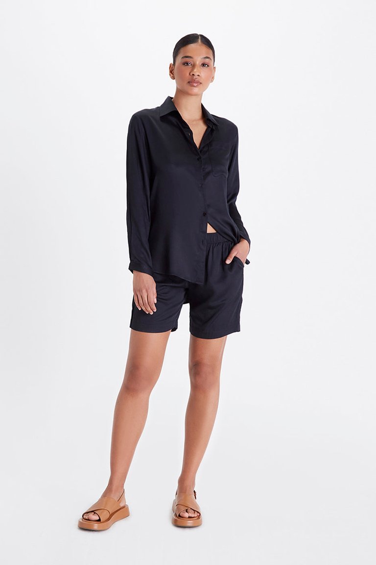 Twiggy Boyfriend Shirt - Black