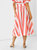 Button Down Skirt In Pink And Orange Stripe