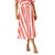 Button Down Skirt In Pink And Orange Stripe - Pink And Orange Stripe