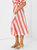 Button Down Skirt In Pink And Orange Stripe