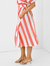 Button-Down Skirt In Pink/Orange Stripe