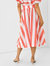 Button-Down Skirt In Pink/Orange Stripe