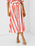 Button-Down Skirt In Pink/Orange Stripe - Pink/Orange Stripe