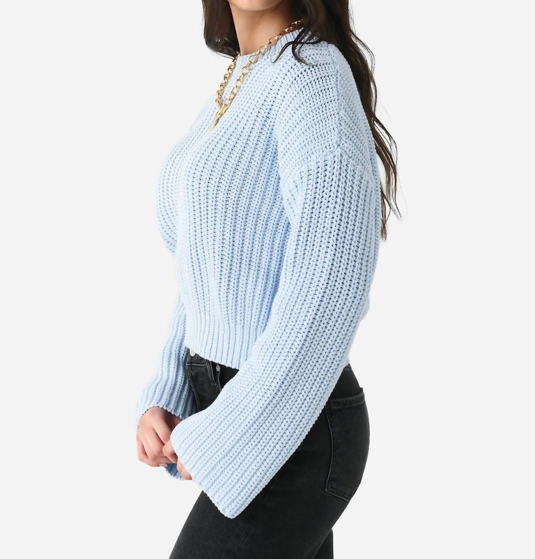 Chunky Crewneck Sweater In Blue