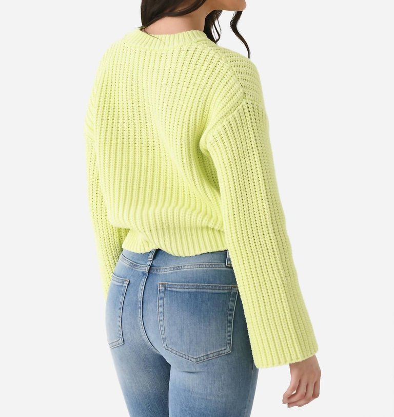 Chunky Crewneck Sweater In Lime