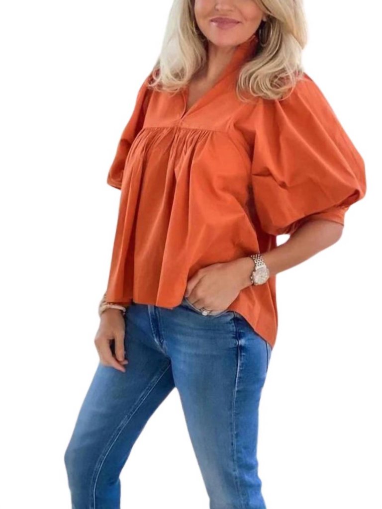 Game Day Top In Burnt Orange - Burnt Orange