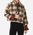 Shawl Collar Crop Jacket In Plaid Mohair - Plaid Mohair