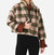 Shawl Collar Crop Jacket In Plaid Mohair - Plaid Mohair