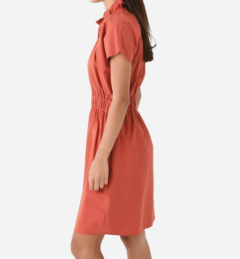 Vicki Dress In Rust Poplin