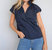 Vicki Short Sleeve Top In Navy - Navy