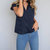 Vicki Short Sleeve Top In Navy