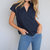 Vicki Short Sleeve Top In Navy