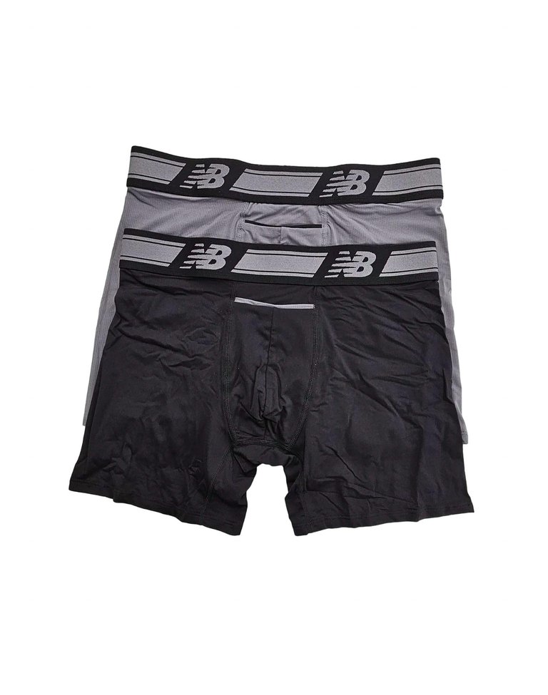 Men's 2-Pack Mesh Boxer Briefs In Black/terramar Grey - Black/terramar Grey