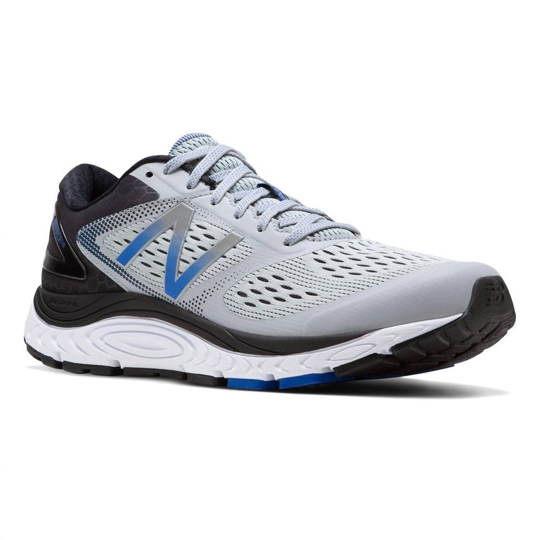 Men's Fresh Foam 840V4 Running Shoes - 2E/wide Width In Silver Mink With Team Royal