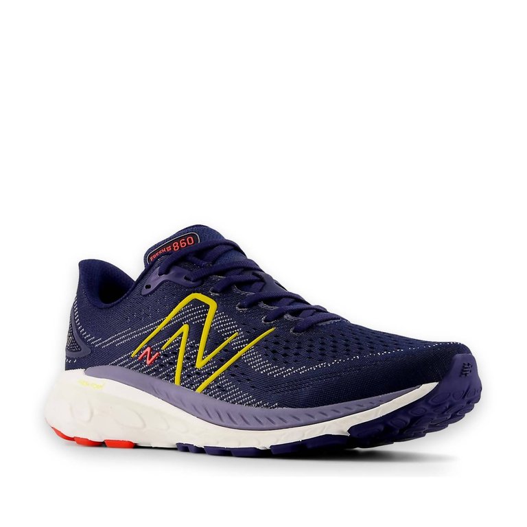 Men's Fresh Foam X 860 V13 Running Shoes In Nb Navy/ginger Lemon/neo Flame - Nb Navy/ginger Lemon/neo Flame