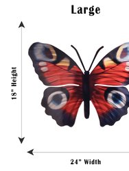 Blue Eyed Butterfly Wall Art - Red