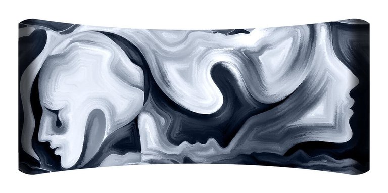 Depths Curved Wall Art - White