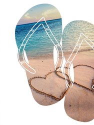 Flip Flop Wall Art Two Hearts - Blue