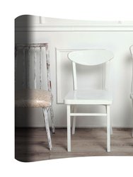 Four Chairs Curved Wall Art - White