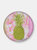 Fresh Pineapple Round Wall Art - Pink