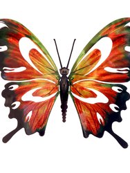 Large Butterfly Metal Wall Art Orange / Black - Orange / Black