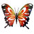 Large Butterfly Metal Wall Art Orange / Black - Orange / Black