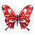 Large Butterfly Metal Wall Art Scarlett - Red