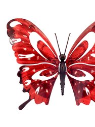 Large Butterfly Metal Wall Art Scarlett - Red