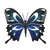 Large Butterfly Metal Wall Art - Blue / Black