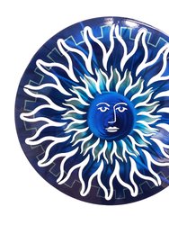 Sun Face Wall Art Blue Shimmer - Blue