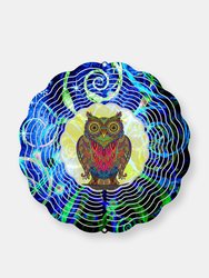 Wise Old Owl Wind Spinner - Blue